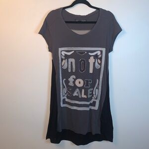 All Saints "Not For Sale" Grey Black Midi Dress 4